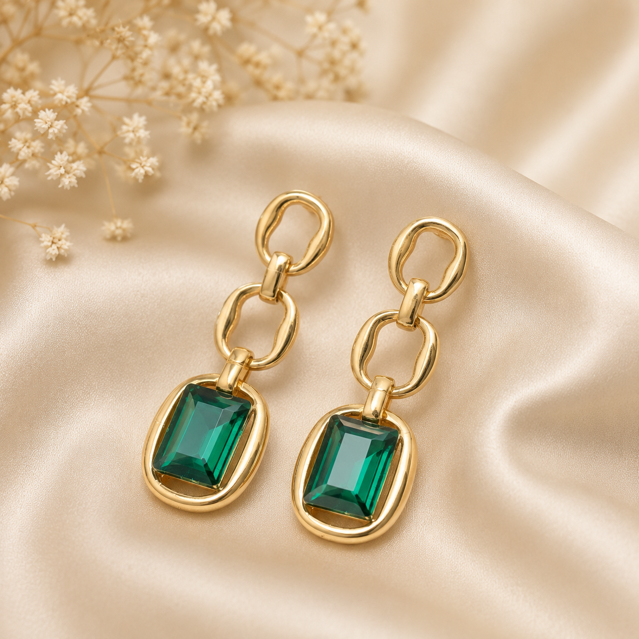 Emerald Link Earrings
