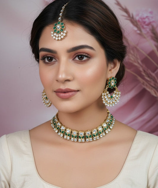 Green Sleek Choker Set