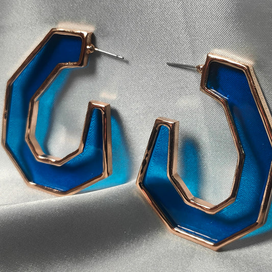 Cobalt Edge Hoops