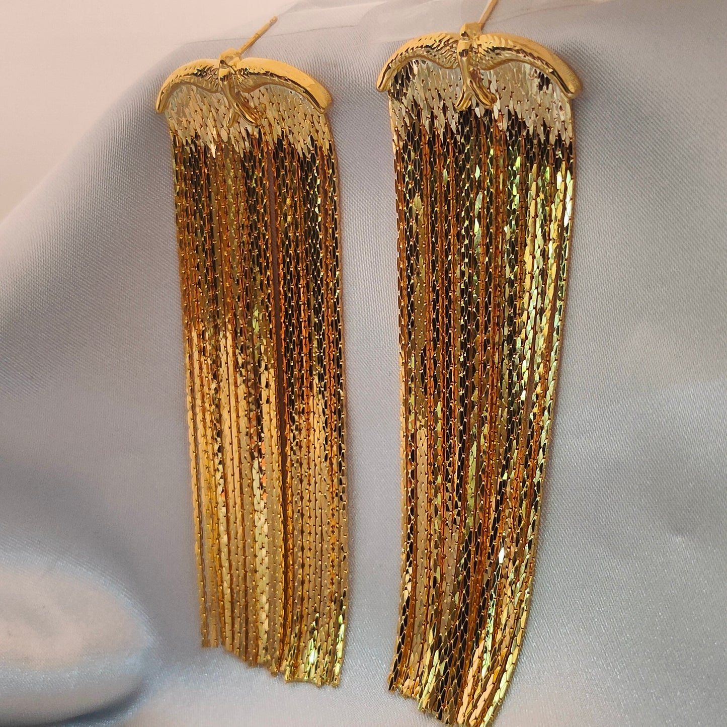 Golden Cascade Tassel Earrings