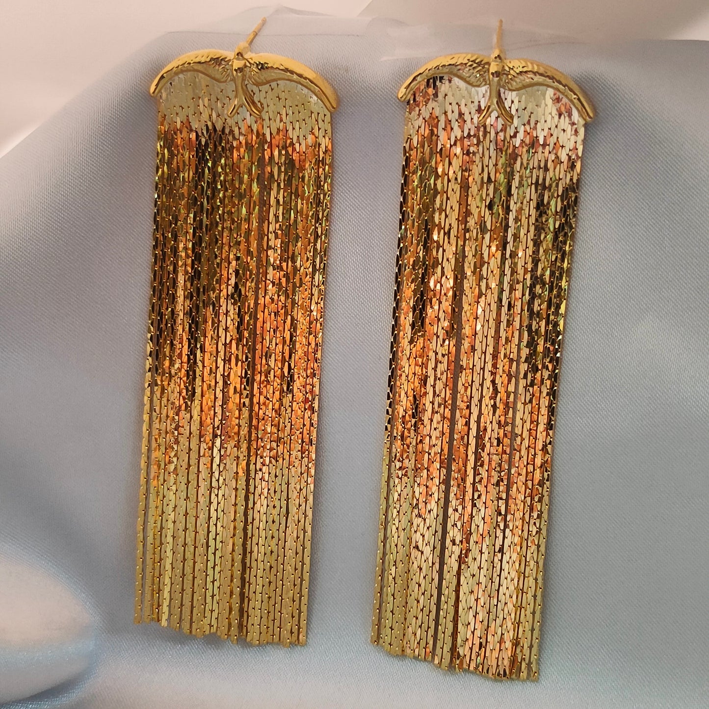 Golden Cascade Tassel Earrings