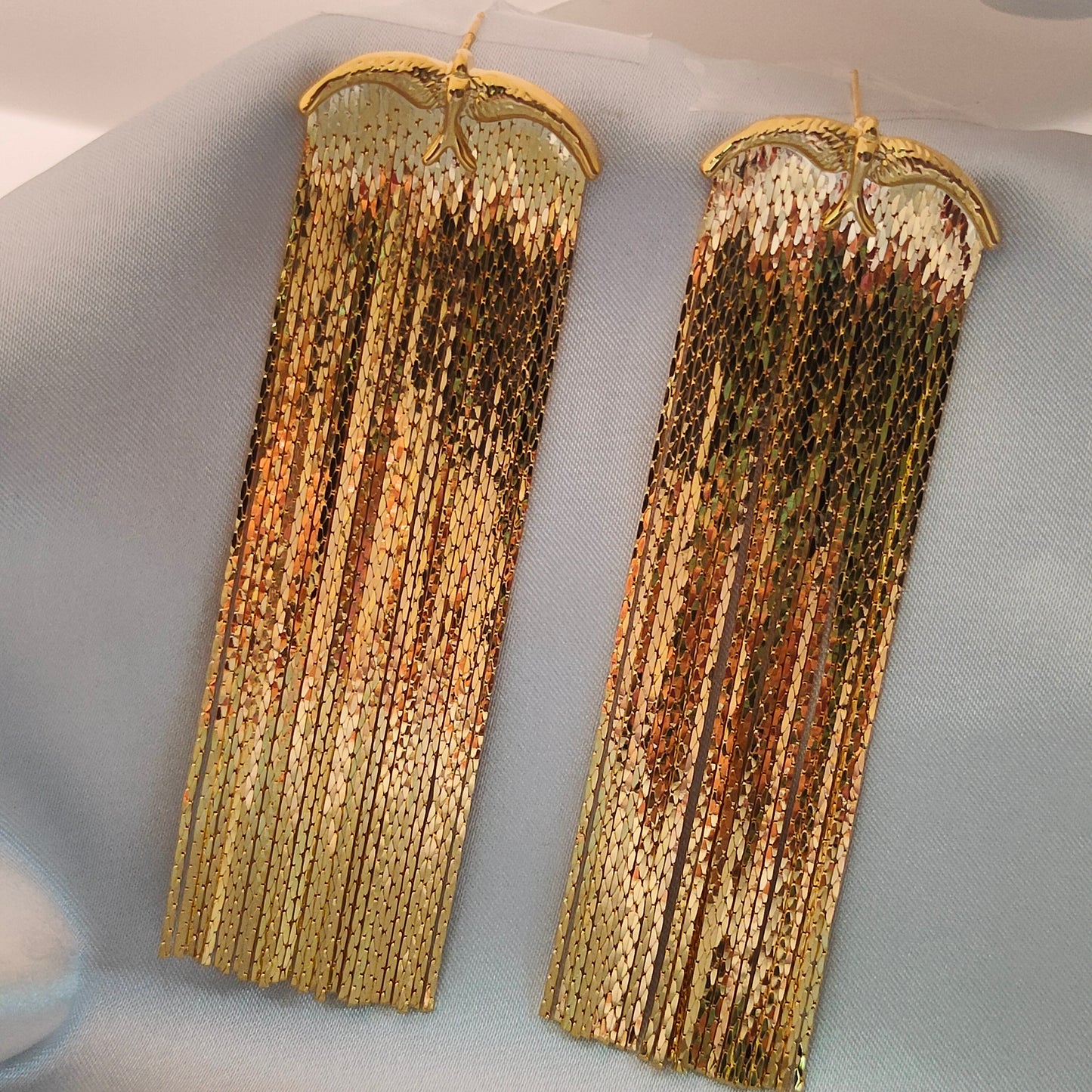 Golden Cascade Tassel Earrings