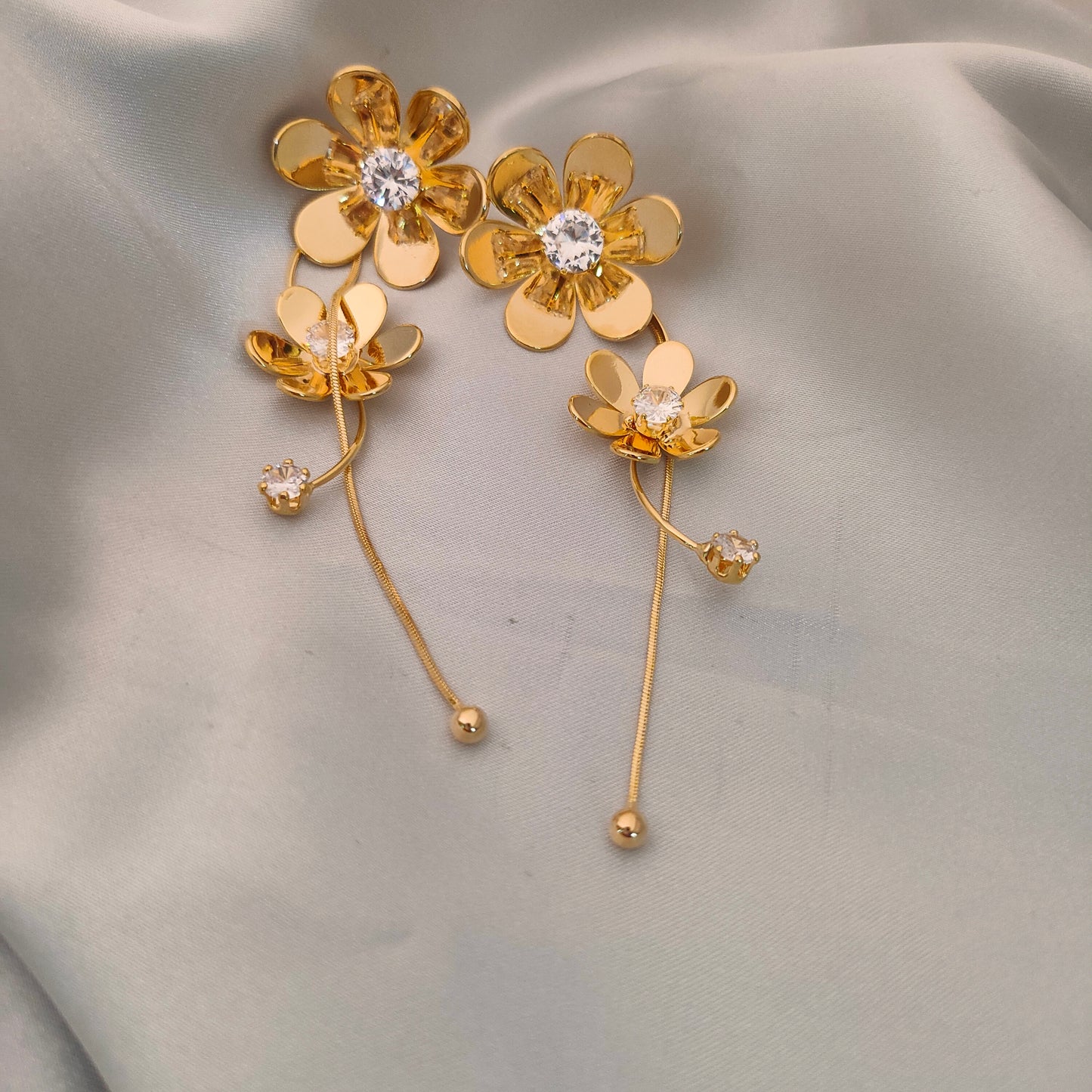 Golden Bloom Drop Earrings