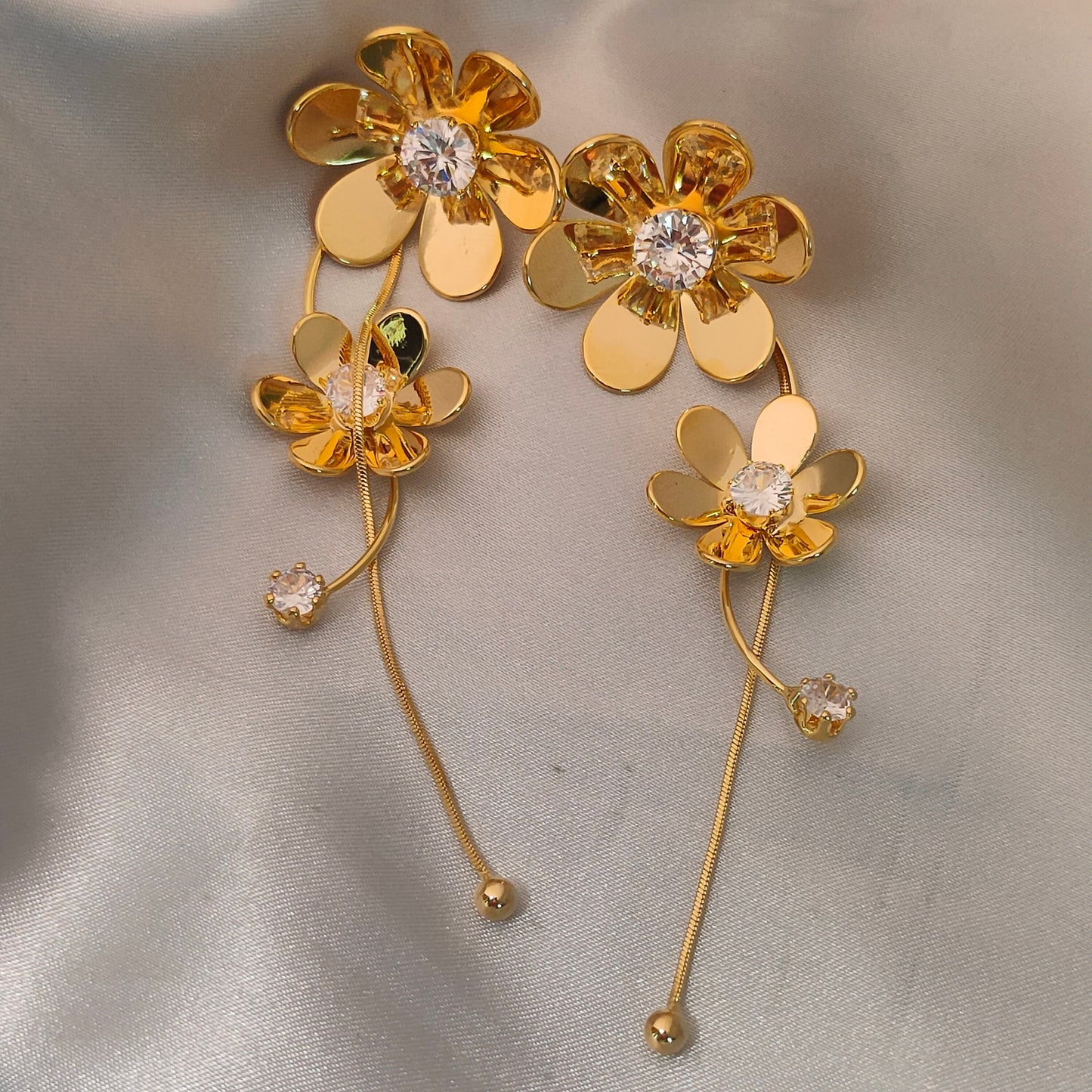 Golden Bloom Drop Earrings