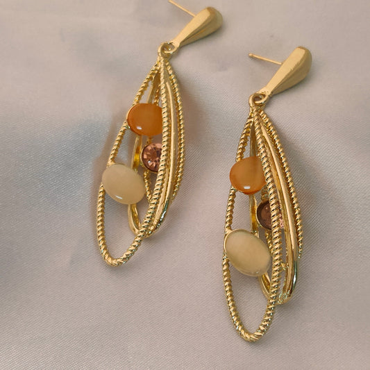 Golden Ember Oval Earrings