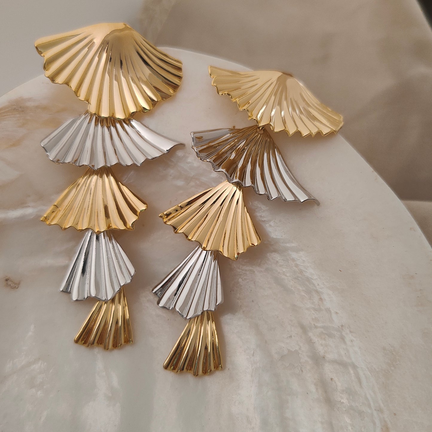 Twin Tides Fan Earrings