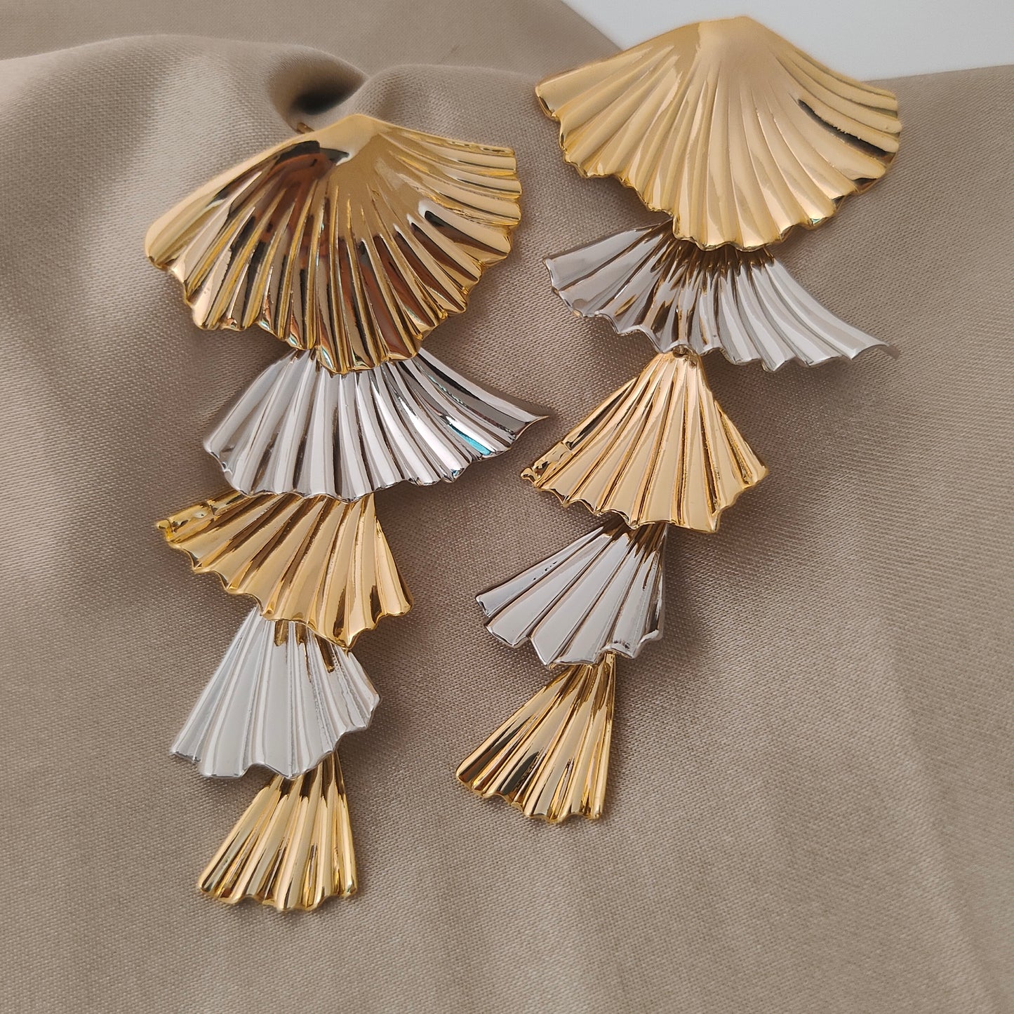 Twin Tides Fan Earrings