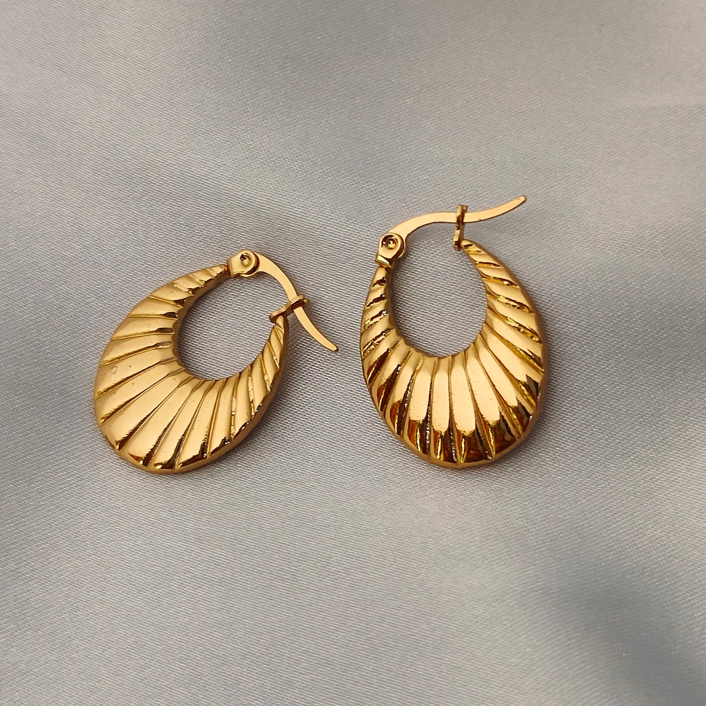 Golden Shell Hoops