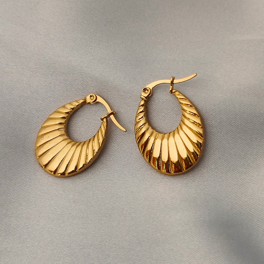 Golden Shell Hoops