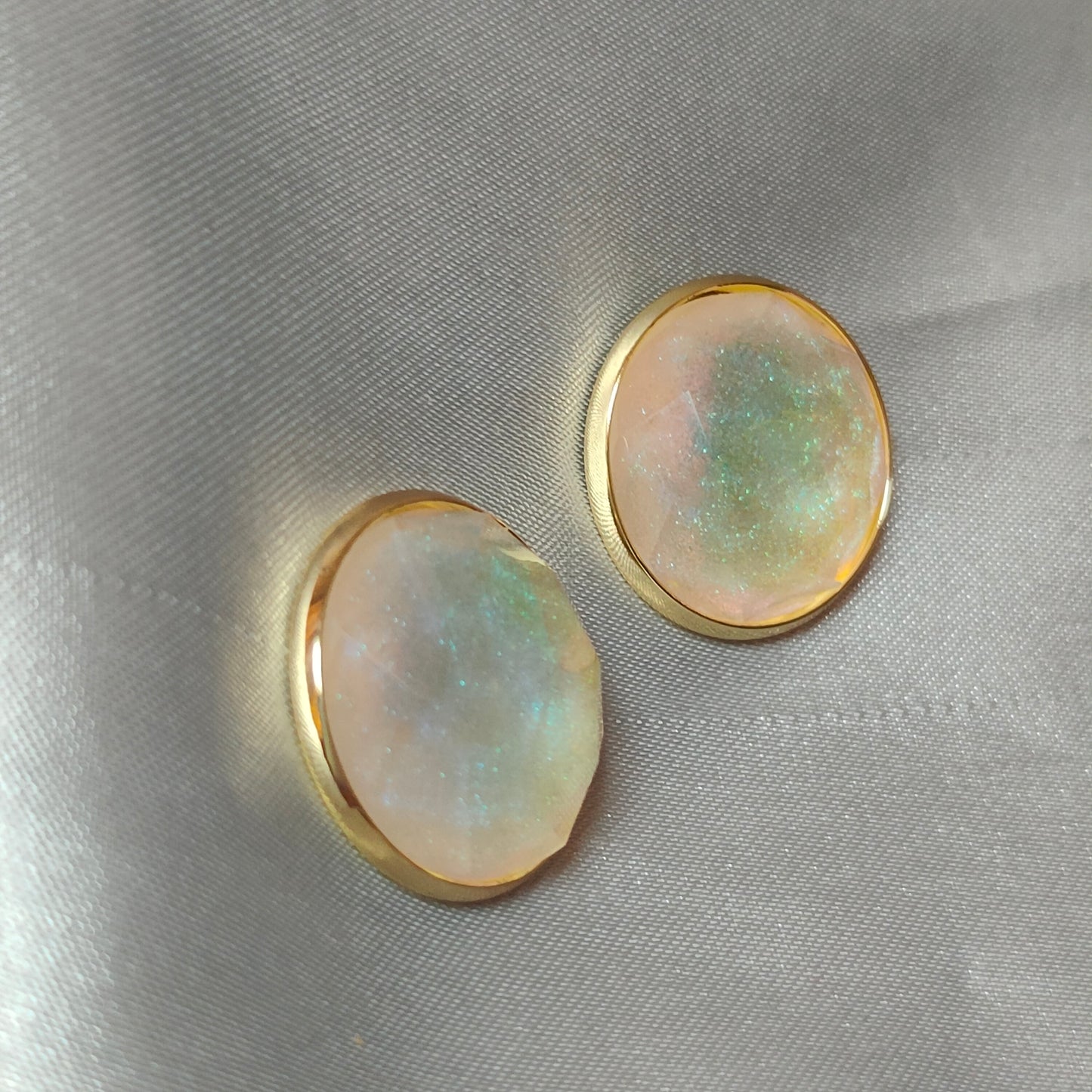 Iridescent Moonfire Studs