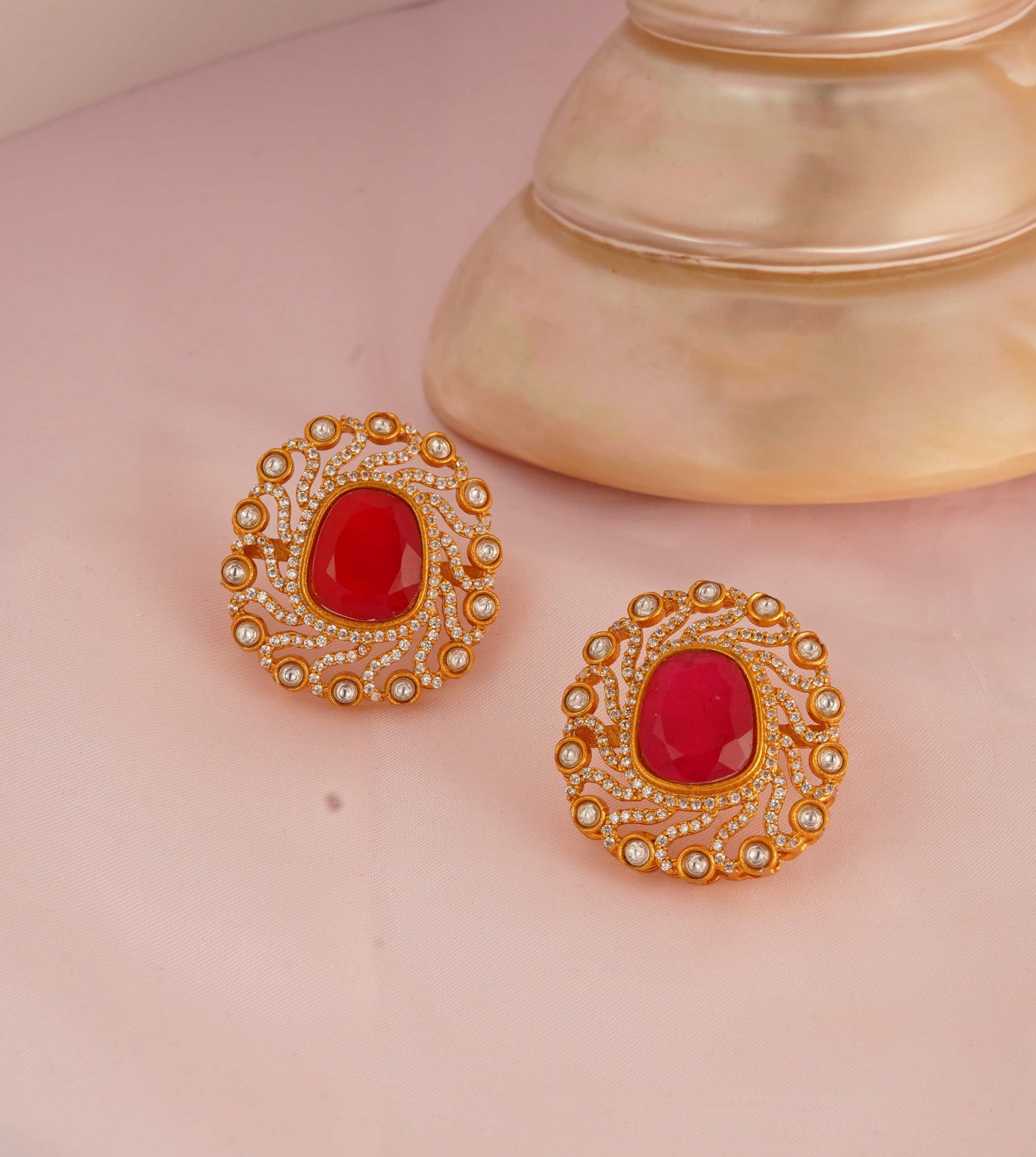 Glamnaari Kanak Blossom Studs Earrings
