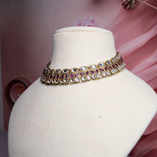 Sleek Choker Set (Magenta)
