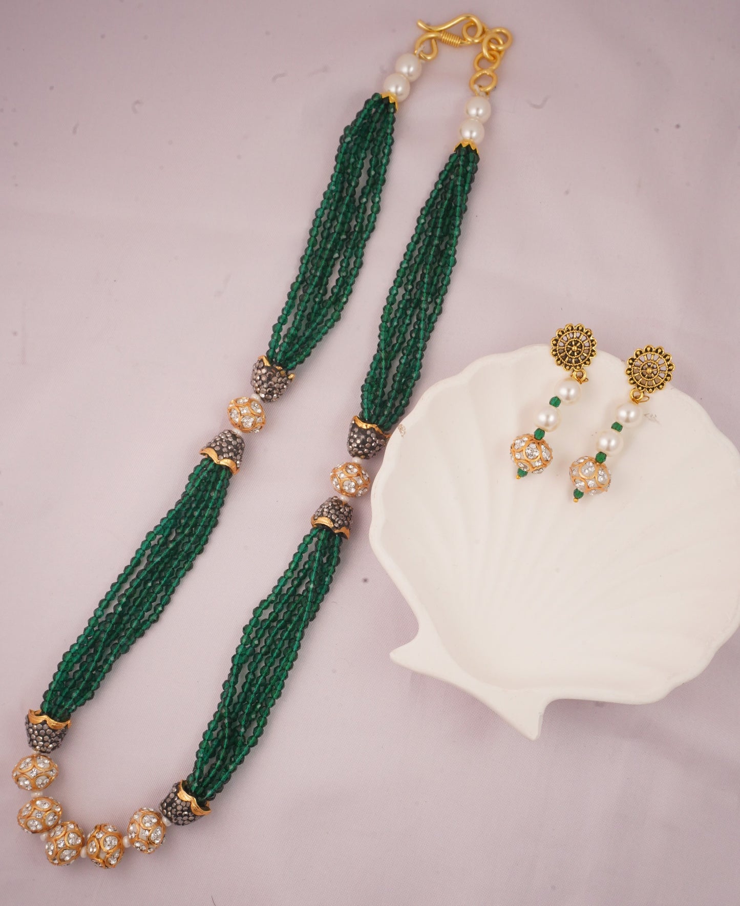 Meenakari Ball Mala Green