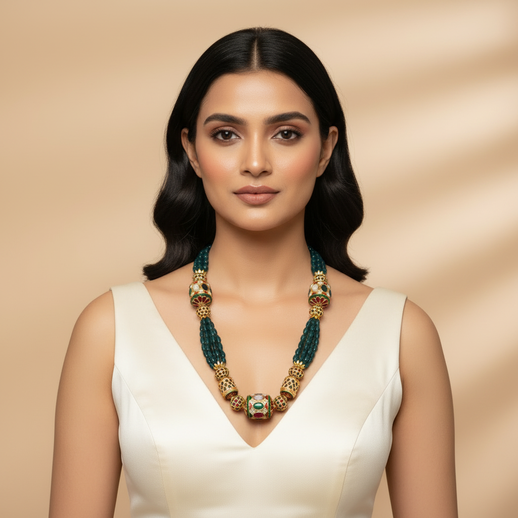 Meenakari Drum Bead Mala