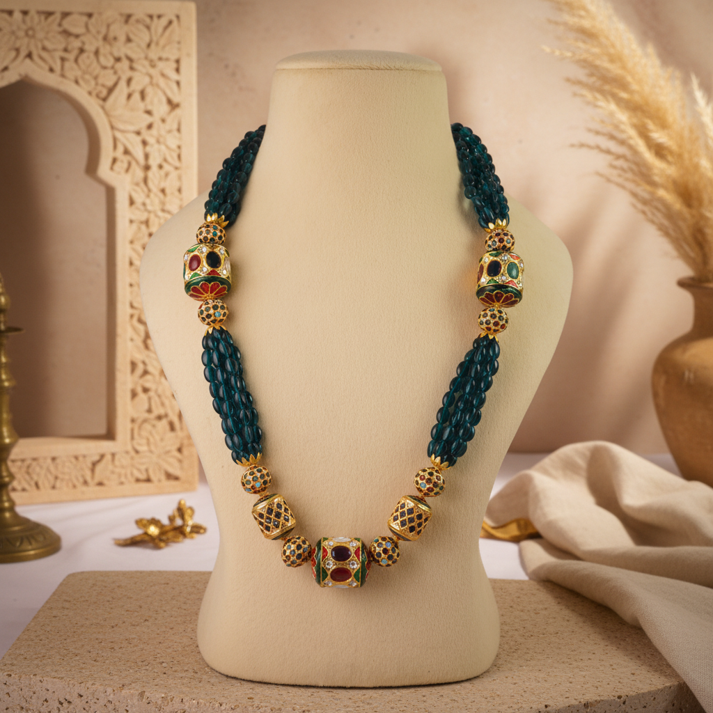 Meenakari Drum Bead Mala