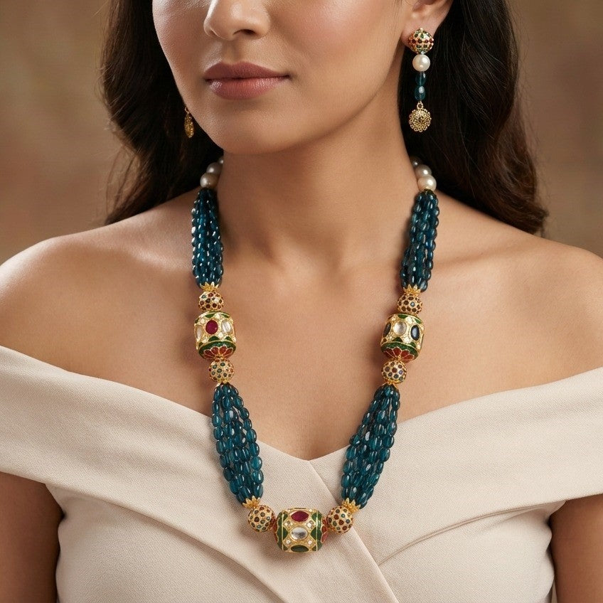 Meenakari Drum Bead Mala