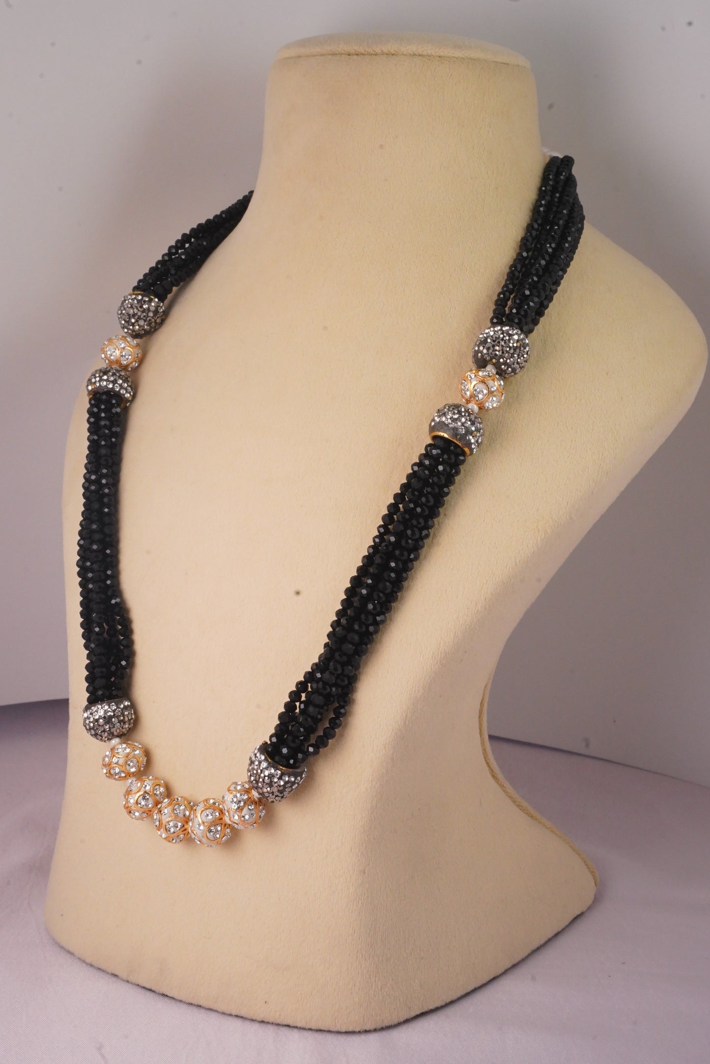Meenakari bead ball mala black