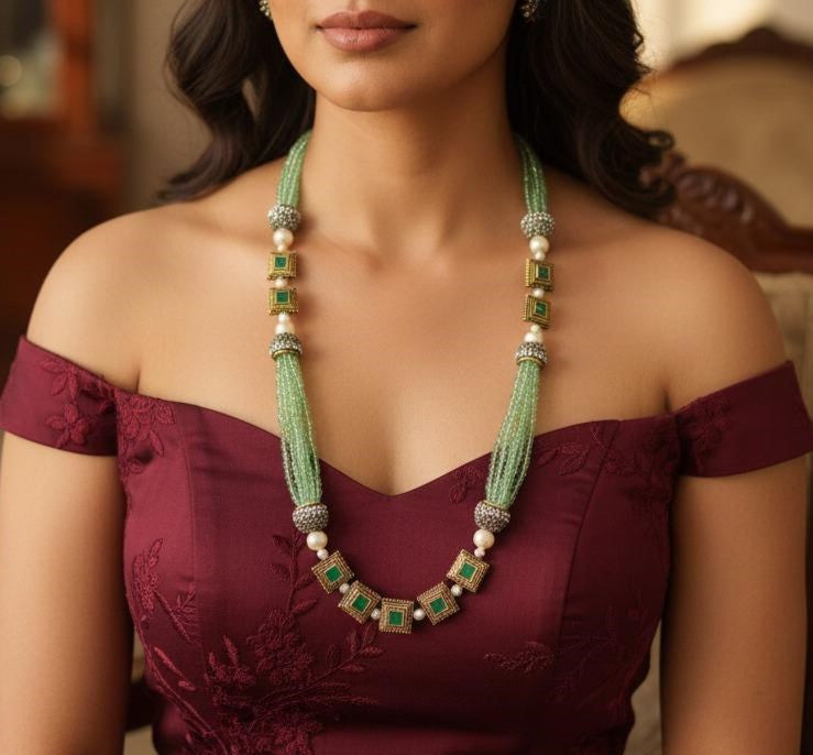 Mint Green Meenakari Mala Glamnaari
