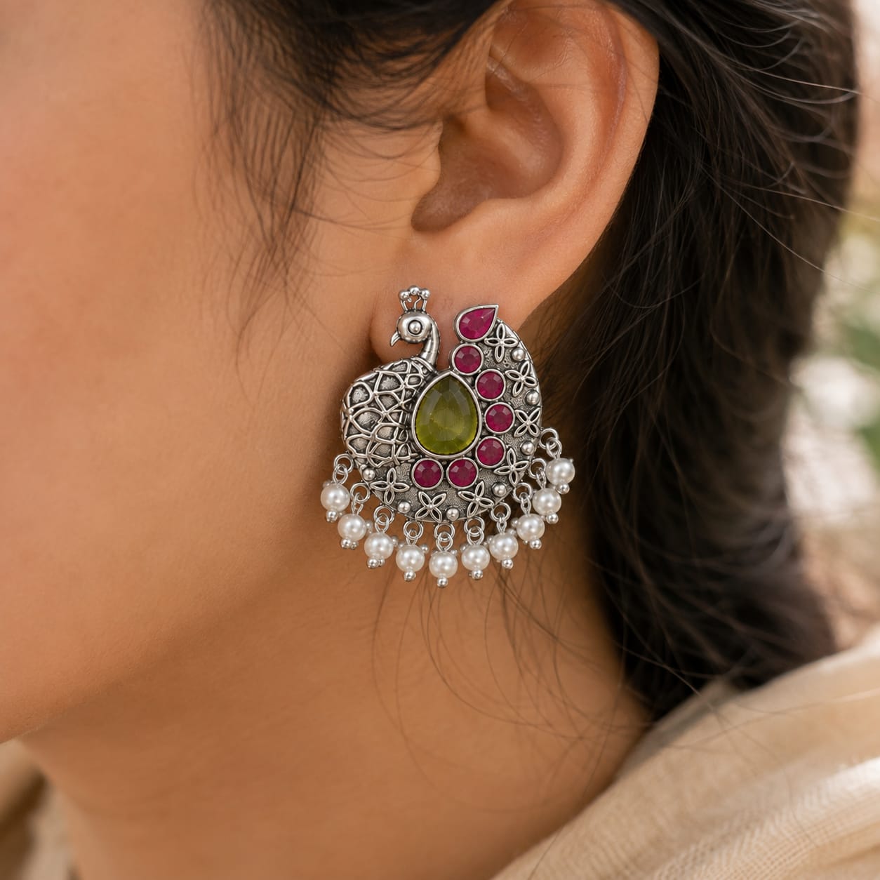 Peacock Stud Earring