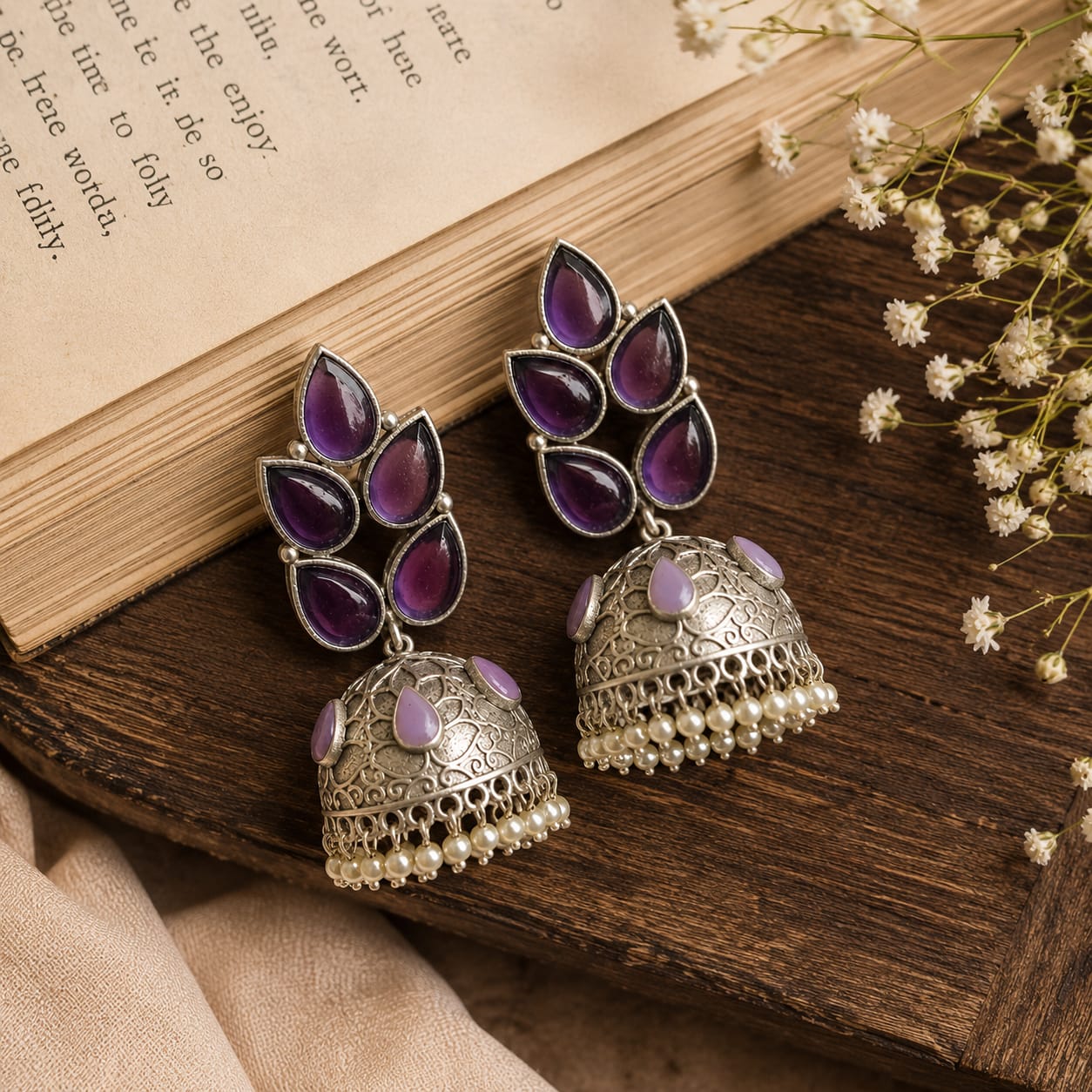 Plump Silver Jhumki