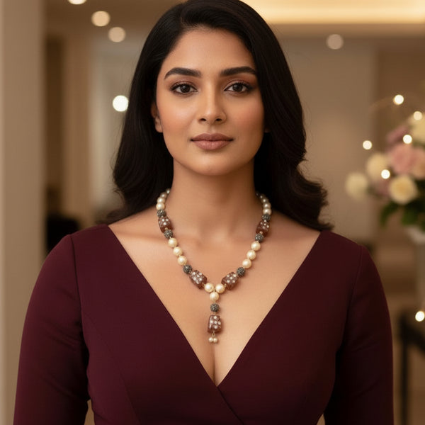 Qudra Brown Meenakari Mala