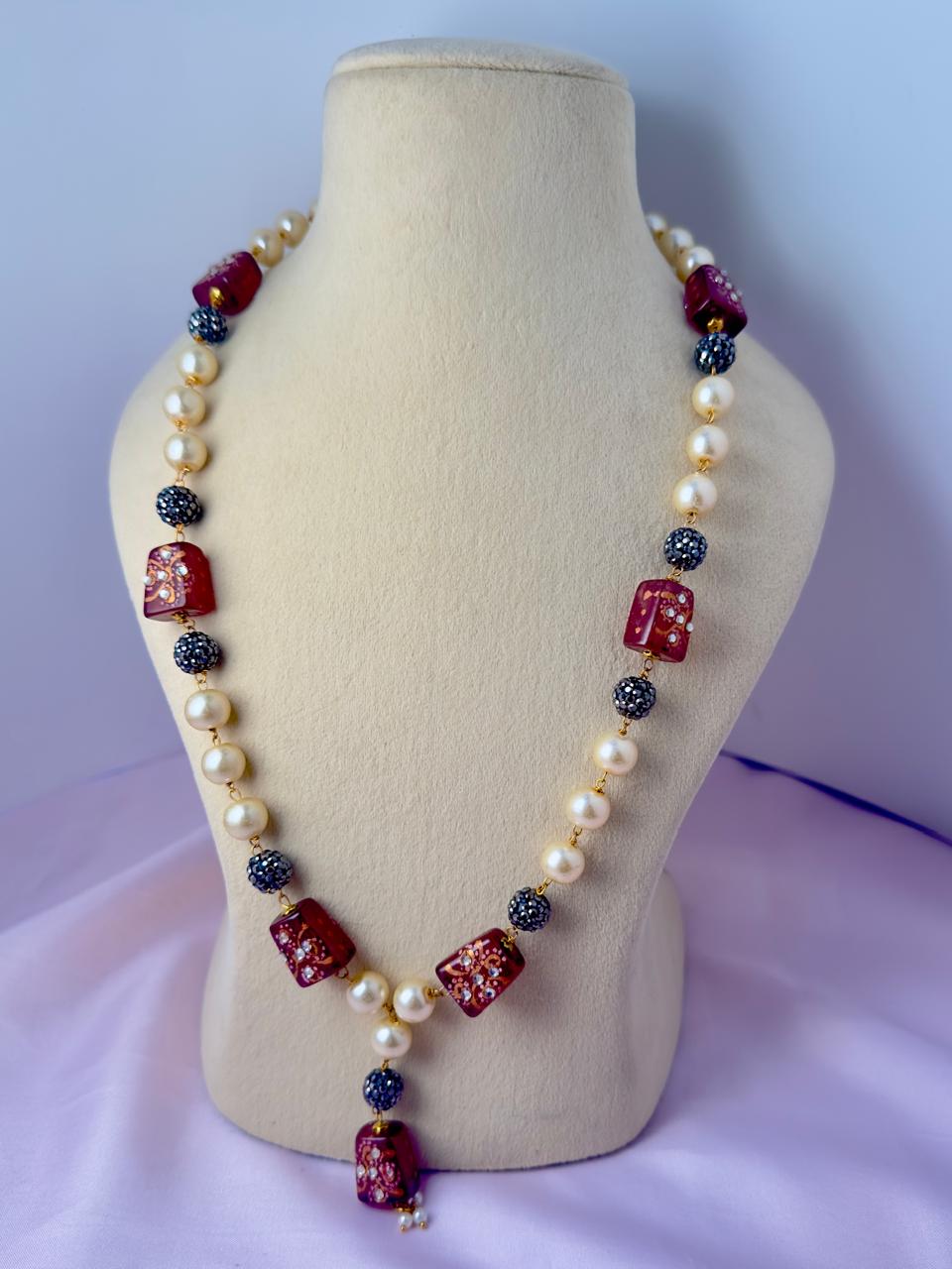 Qudra Brown Meenakari Mala