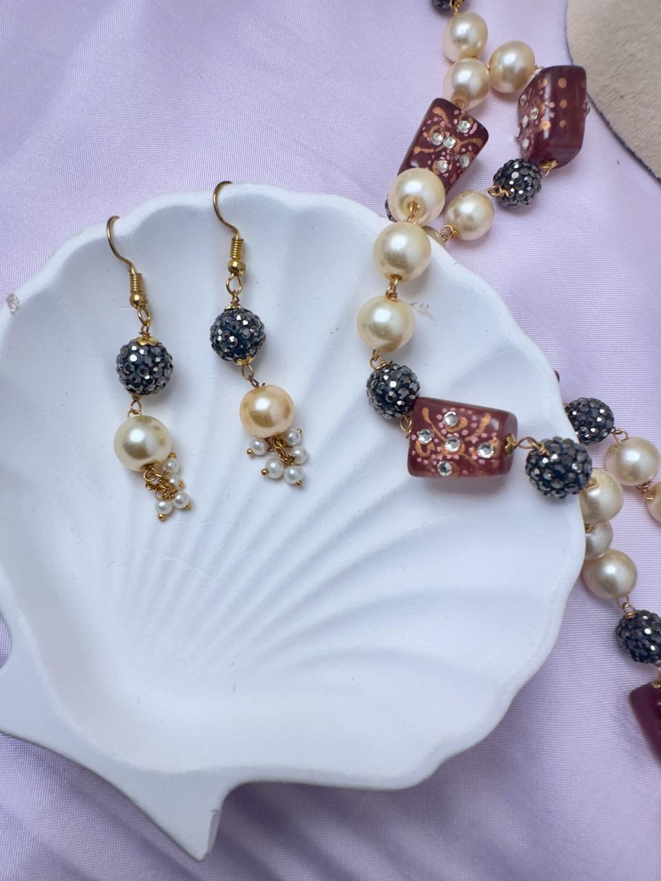 Qudra Brown Meenakari Mala