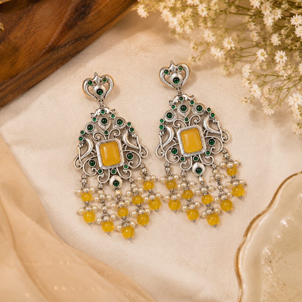 Rajsi Silver Danglers