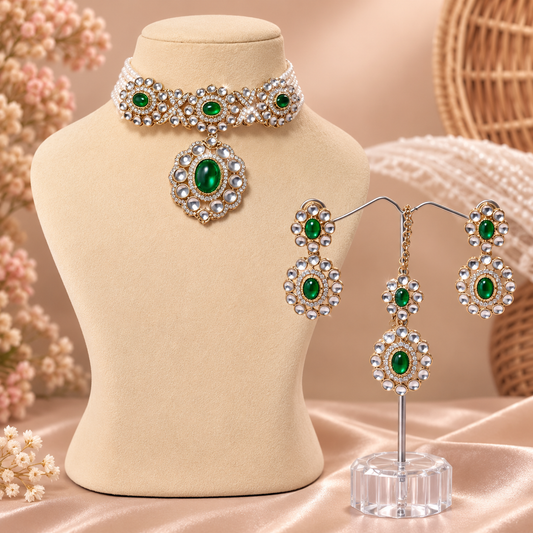 Green Kundan Choker