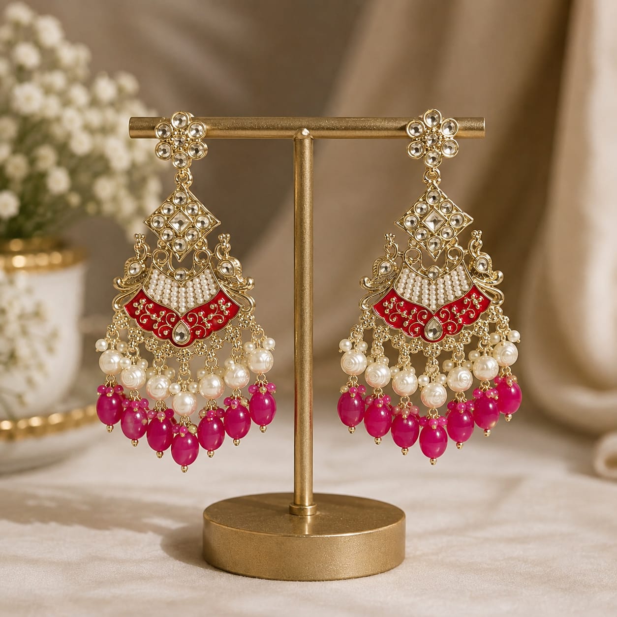 Rani Pink Royale Earrings