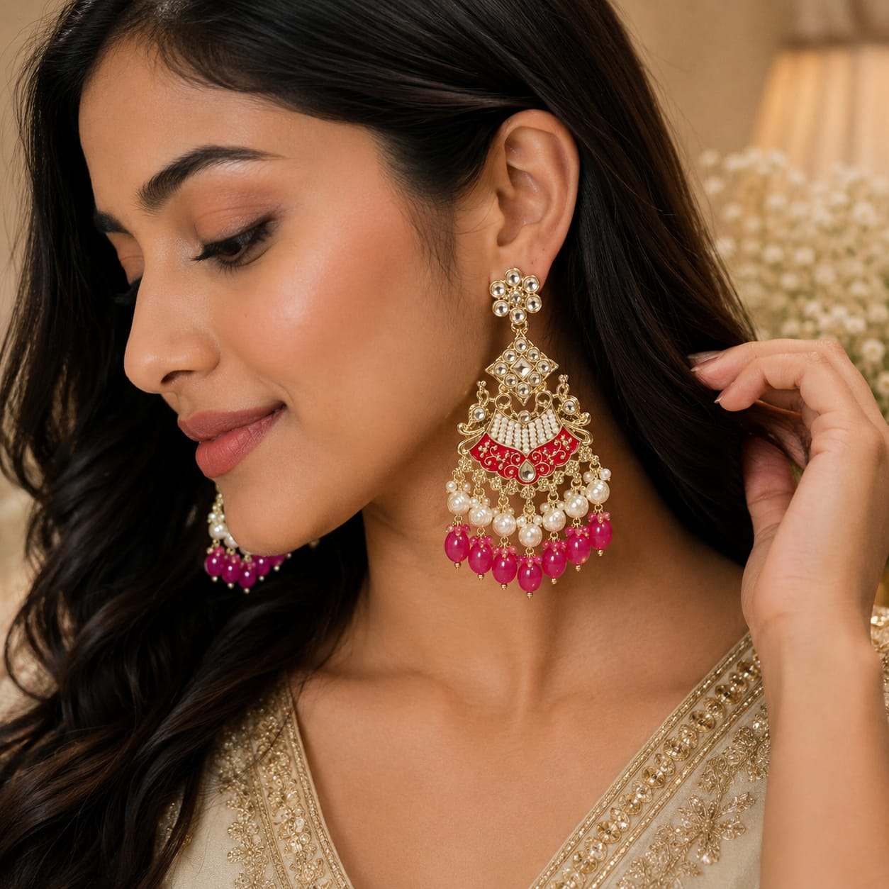 Rani Pink Royale Earrings