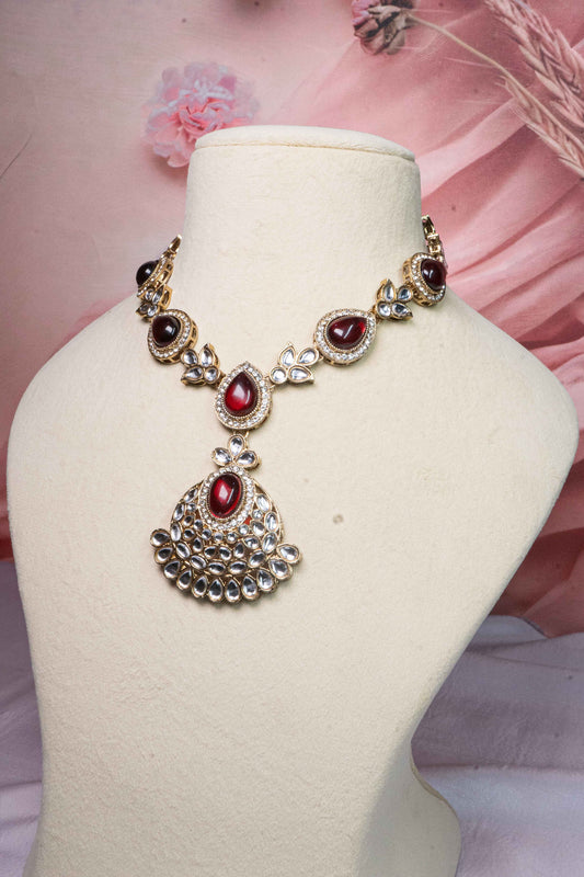 Red Bliss Kundan Set