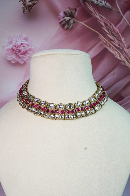 Ruby red Sleek Choker Set
