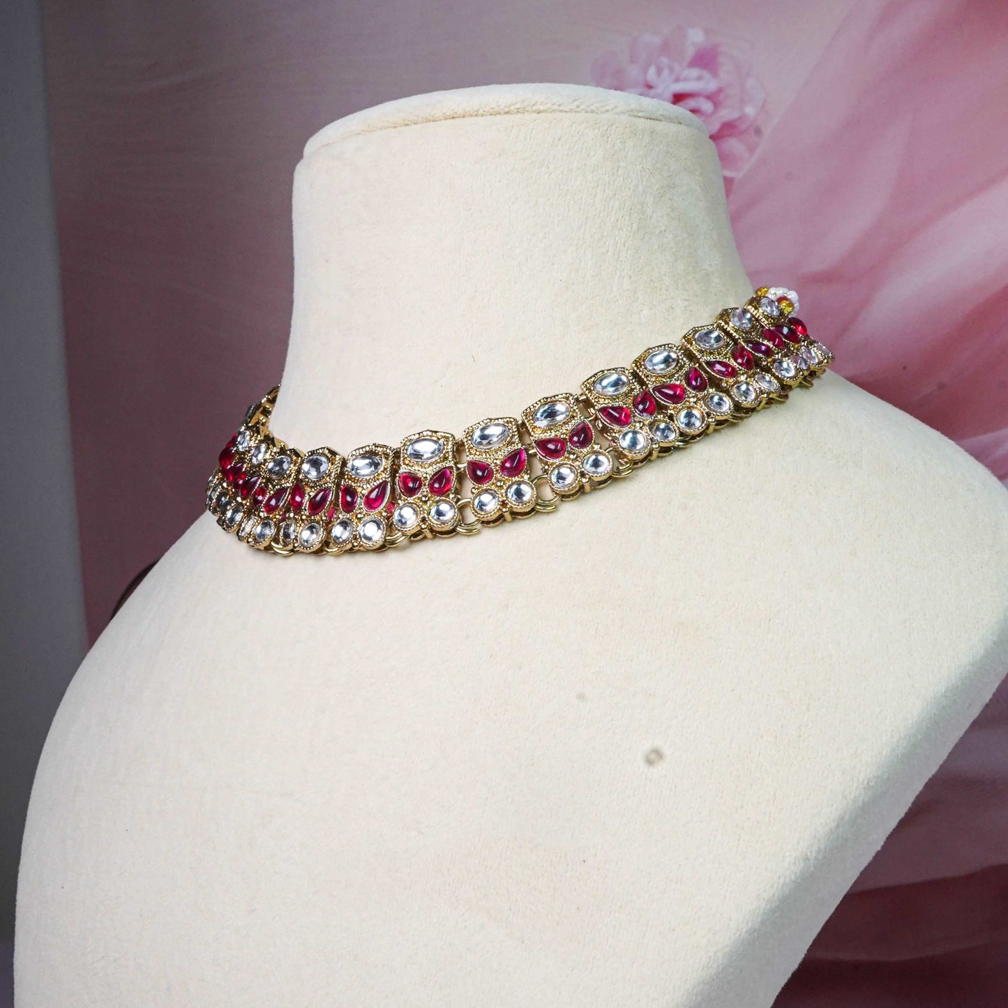 Ruby red Sleek Choker Set