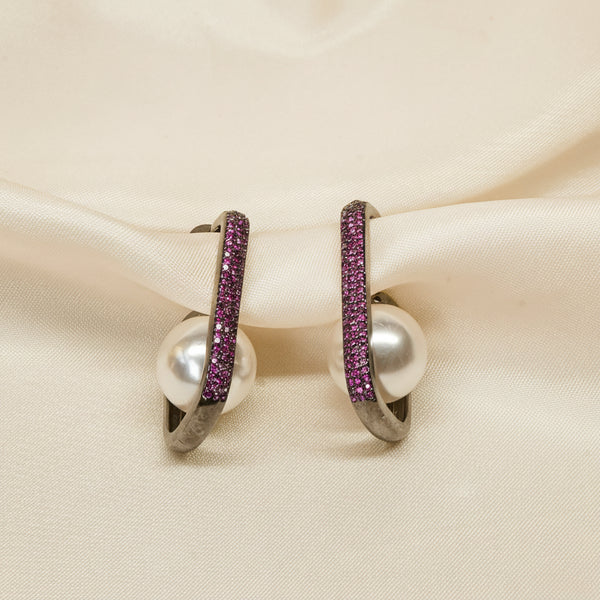 Trendy American Diamond Pearl Earring| Glamnaari