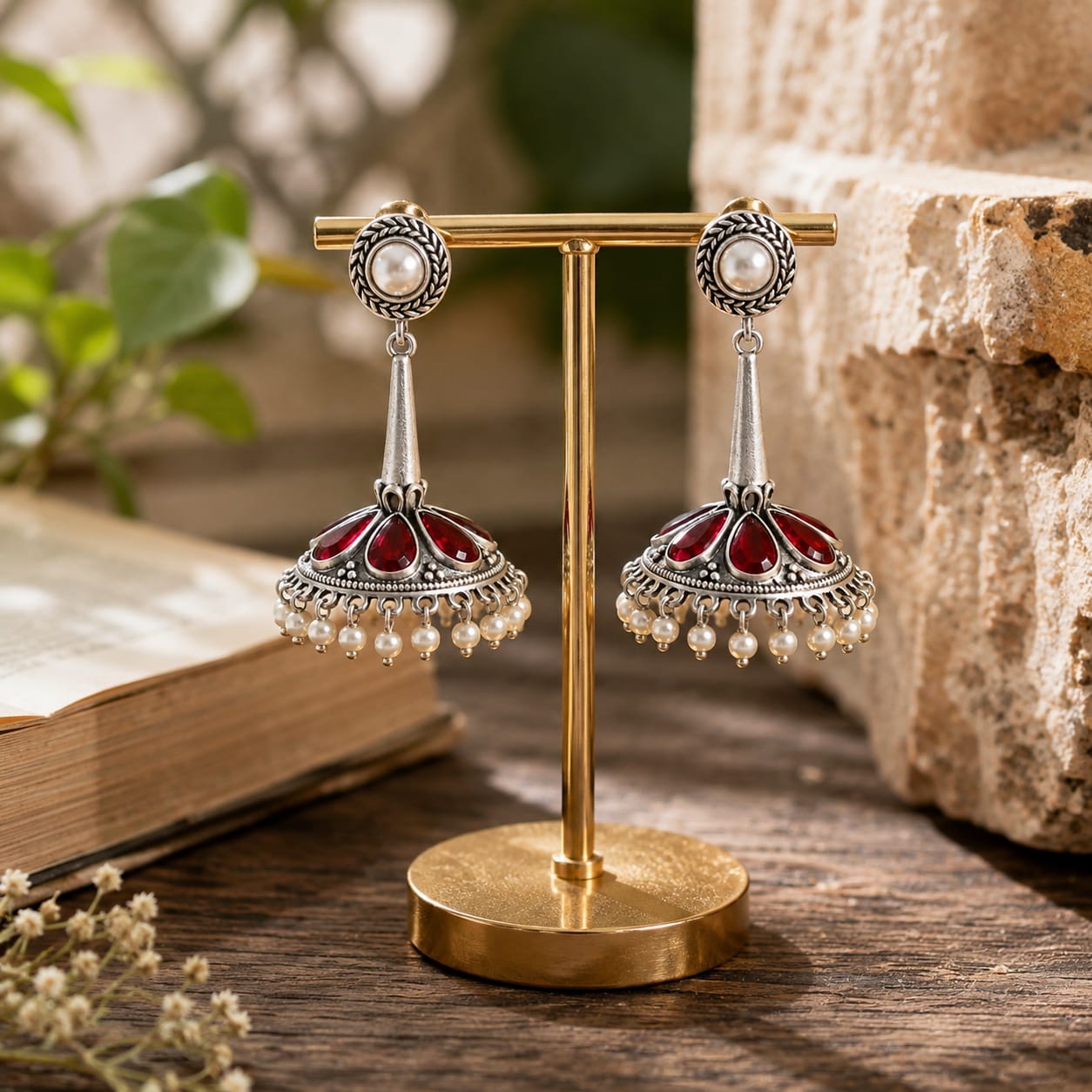 Rouge Silver Jhumki