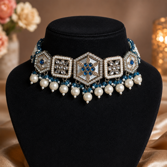 Blue Hexa Choker