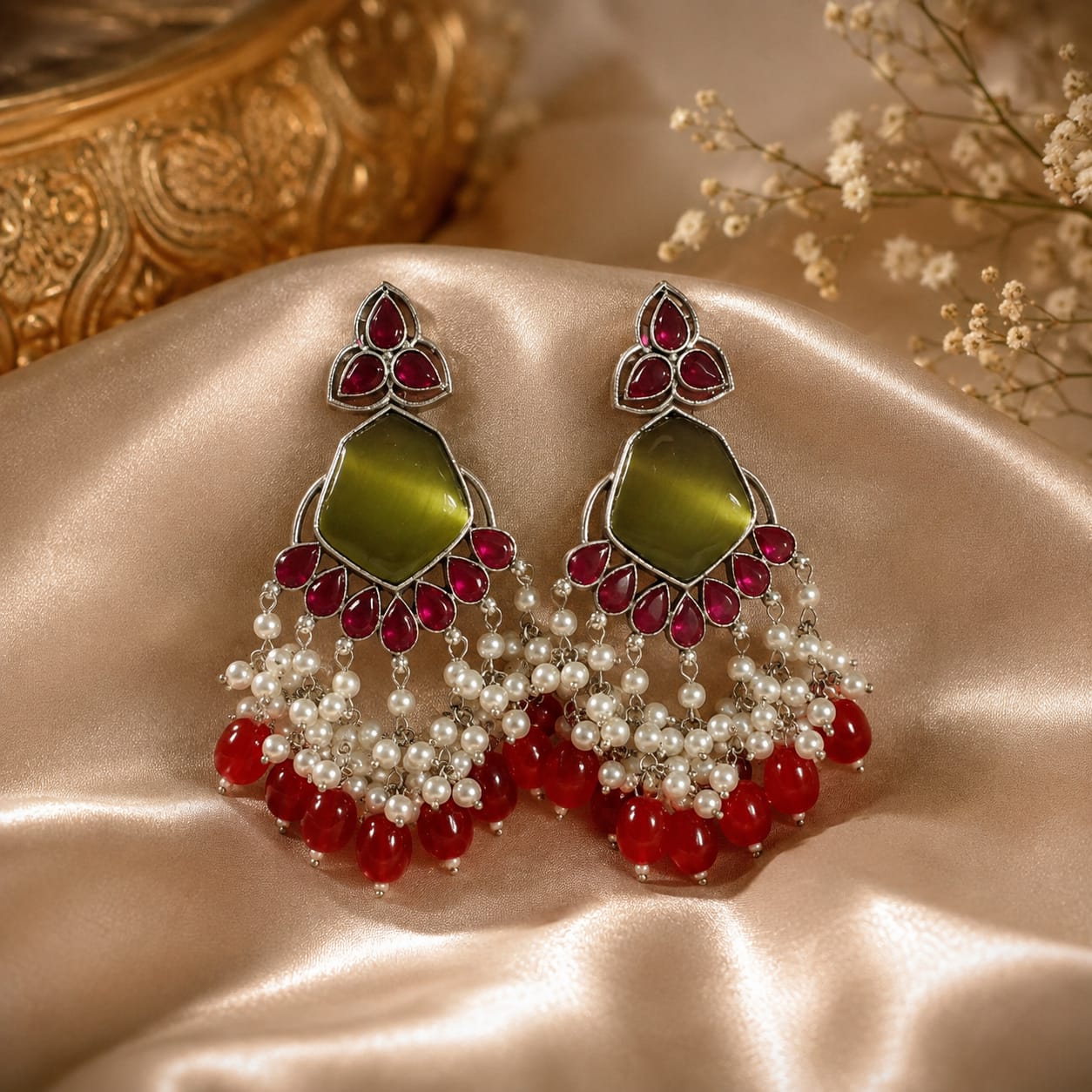 Ruby Majesty Kundan Earring