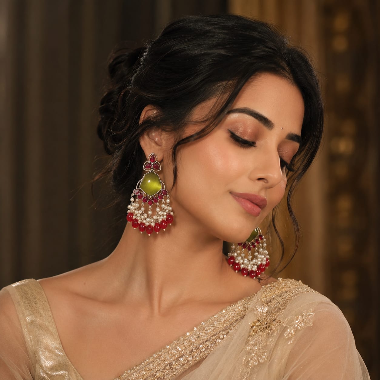 Ruby Majesty Kundan Earring
