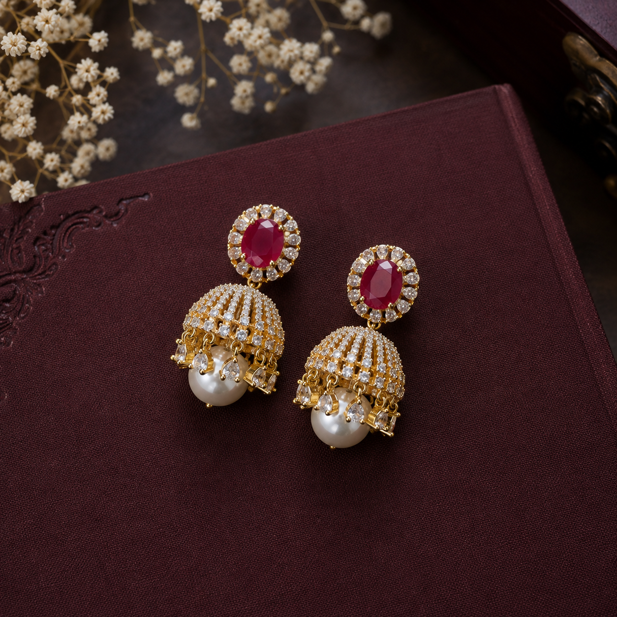 Ruby Pearl Ad Jhumki