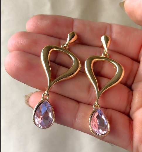 Lavender Twist Drop Earrings