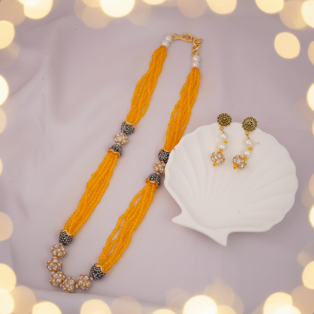 Seed Bead Yellow Mala