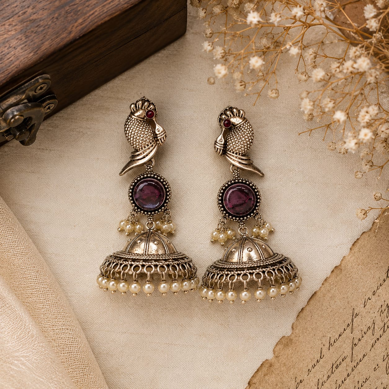 Silver Bird Jhumki