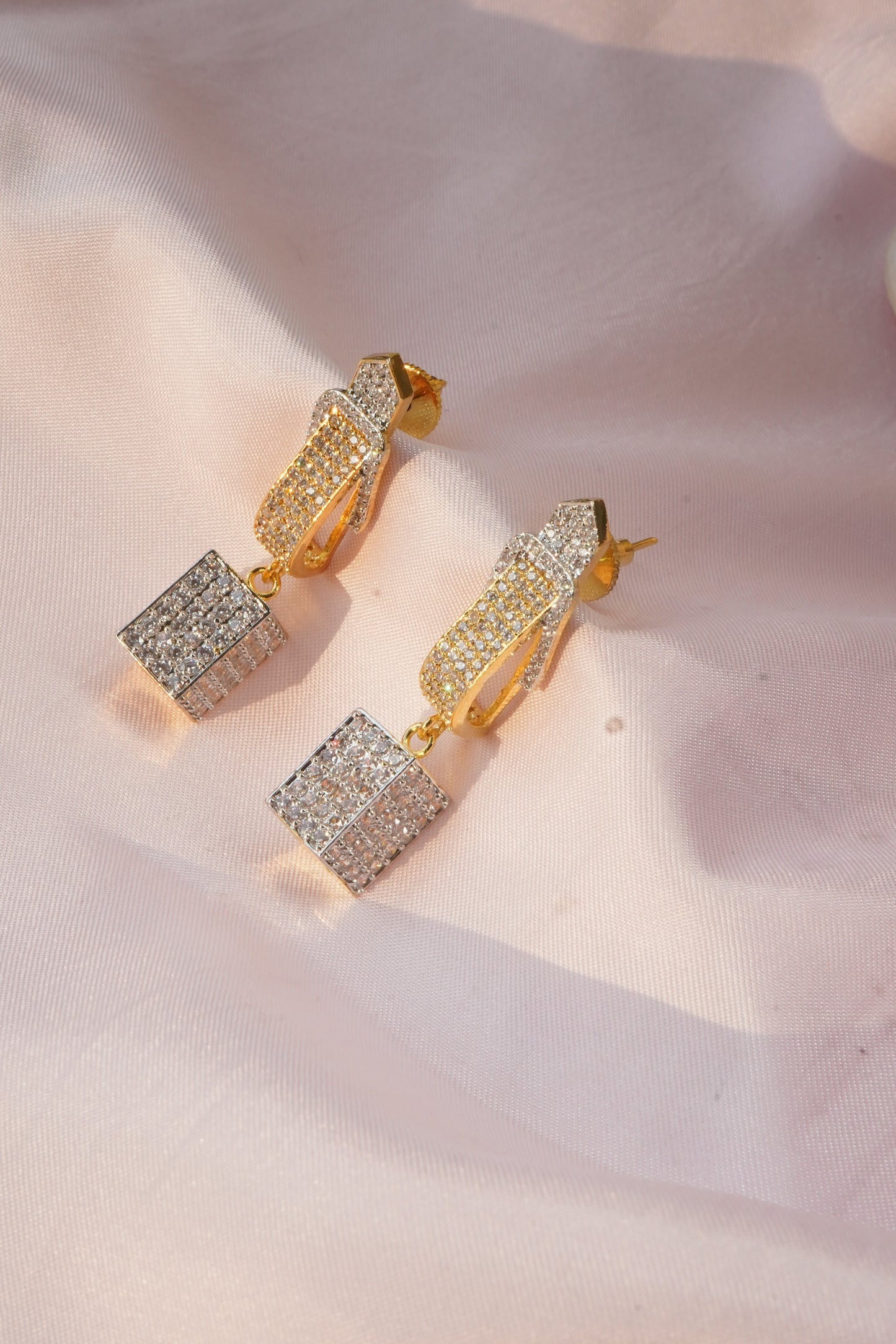 American Diamond Stylish Earrings, Glamnaari