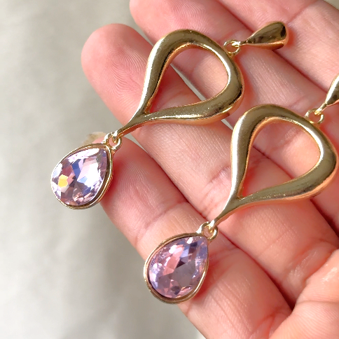 Lavender Twist Drop Earrings
