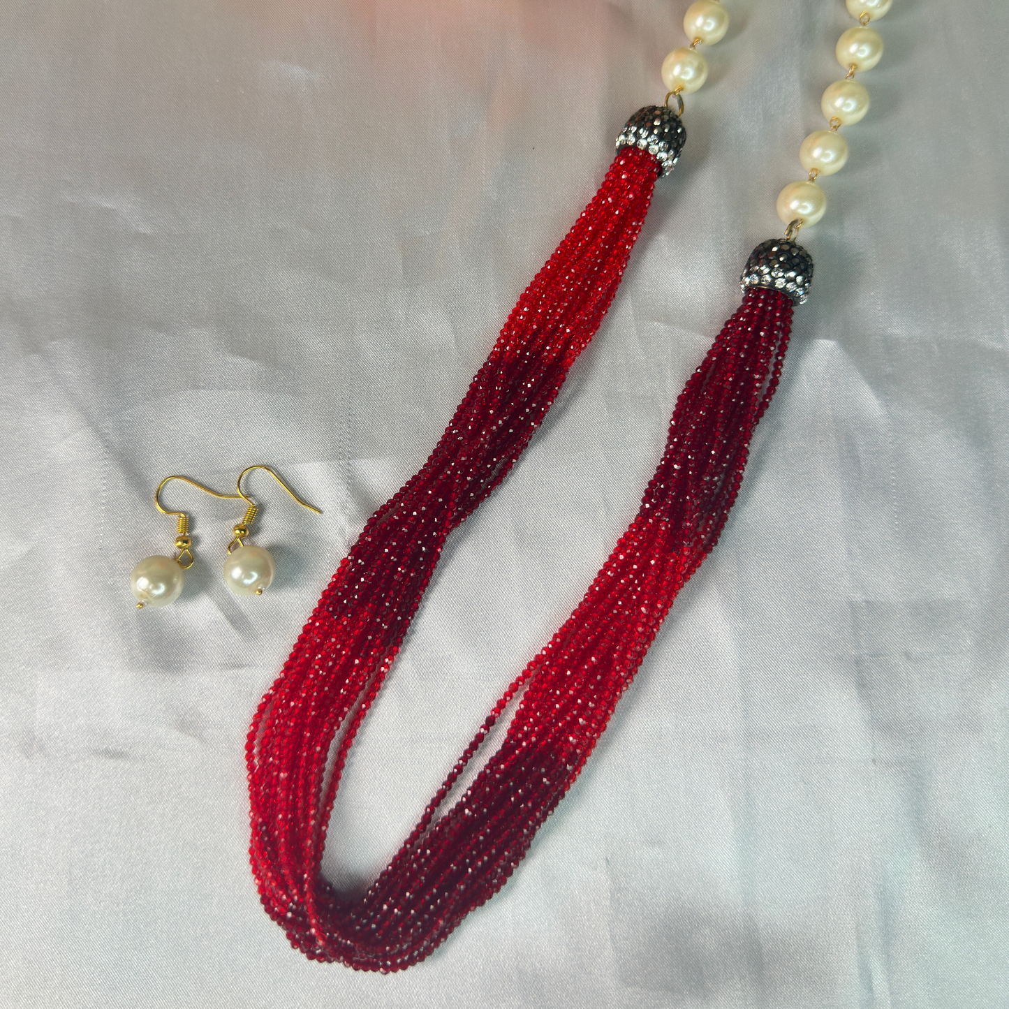 Red Seed Beads Multi-Layered Mala