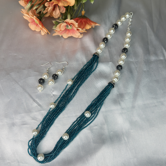 Teal Beads Multi-Layered Mala