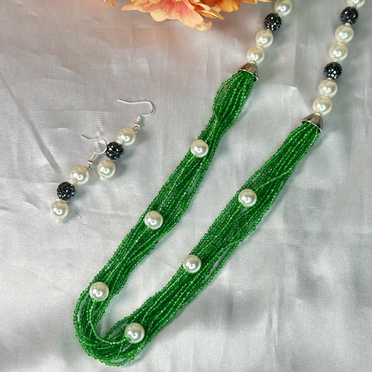 Green Beads Multi-Layered Mala