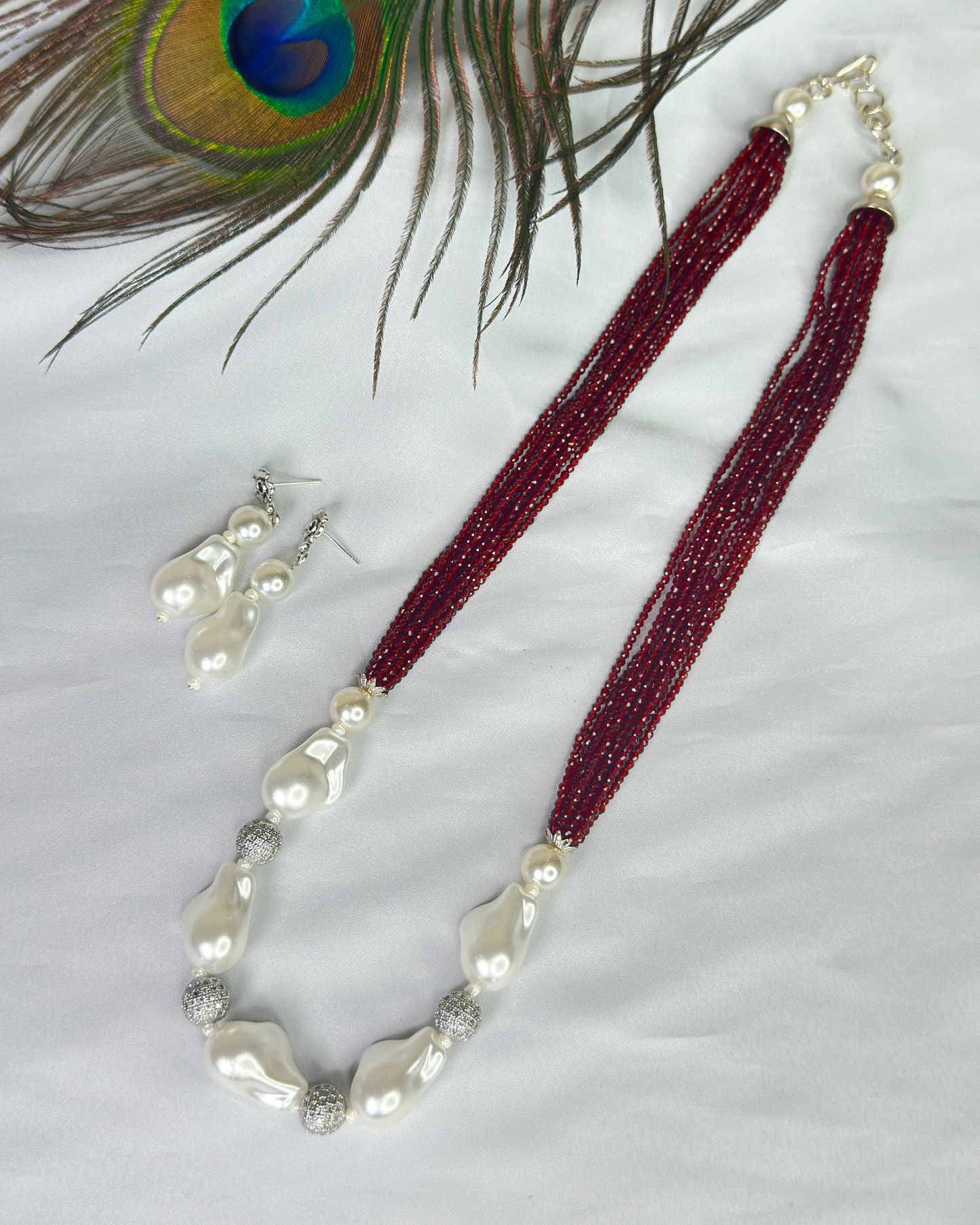 Maroon Seed Bead Mala
