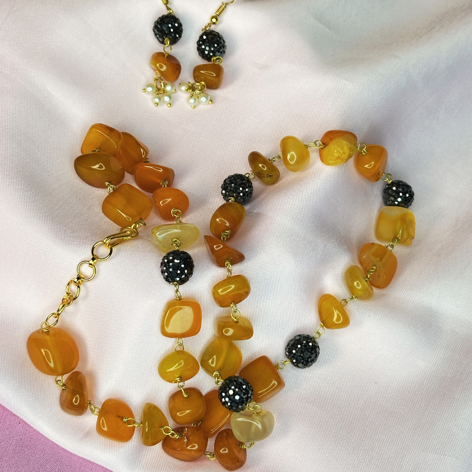 Amber Glow Beaded Mala